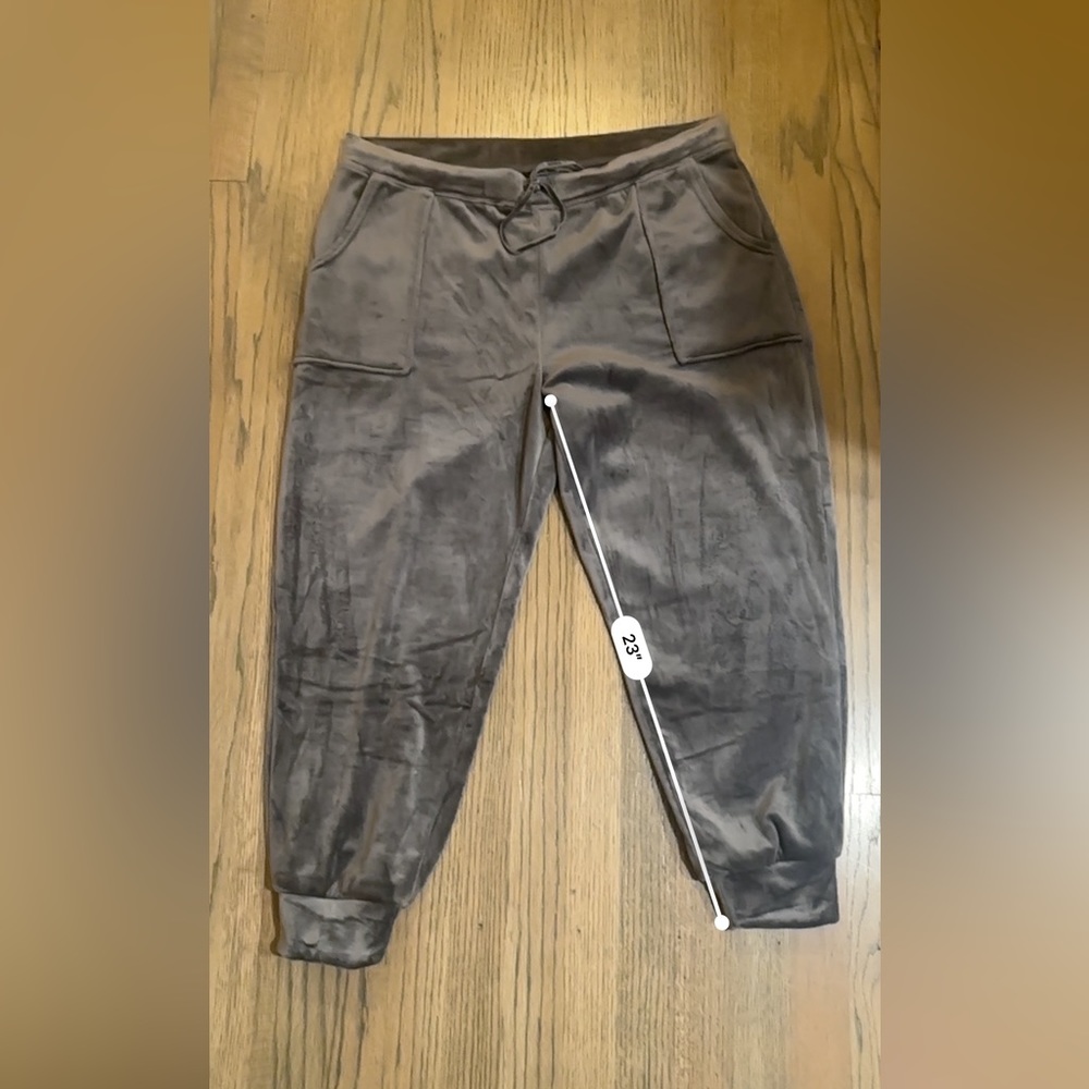 House of Harlow 1960 Nicole Richie Gray Velour Joggers-Size XL - Picture 6 of 6